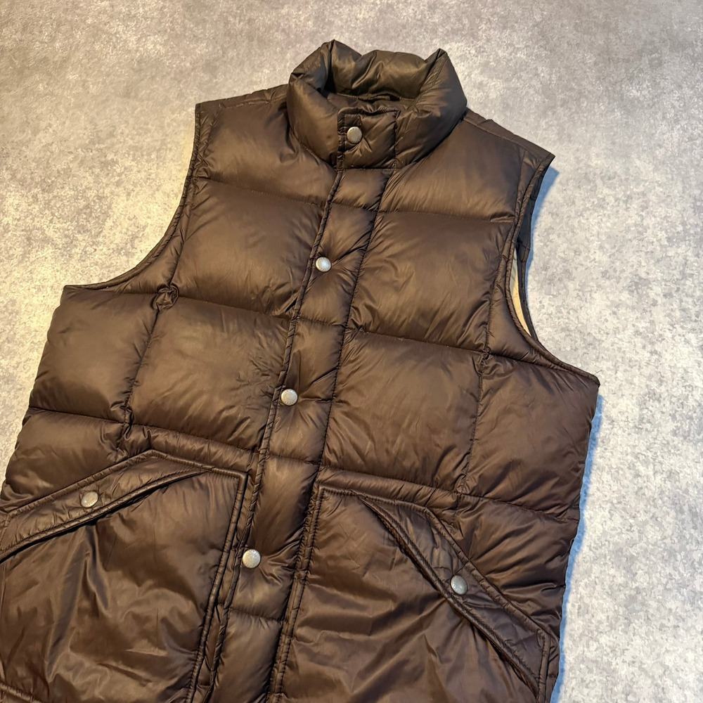 Vintage Abercrombie Fitch Mens Puffer Vest Brown 600 Fill Power Down Size M